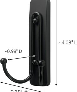Alternative view of Command Large Matte Black Double Hooks. 2 Hooks and 2 Strips. Damage Free Hanging Wall Hooks with Adhesive Strips. No Tools Coat Hooks for Hanging Home Decor. Holds up to 4 lb